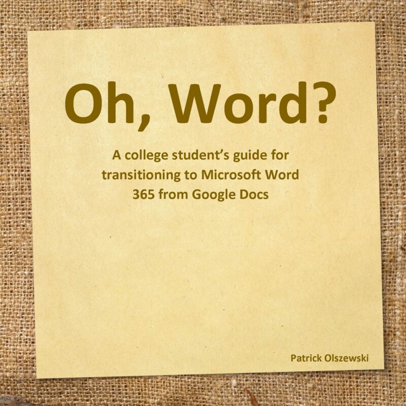 A sticky note with the manual's title behind a tan thatched background.